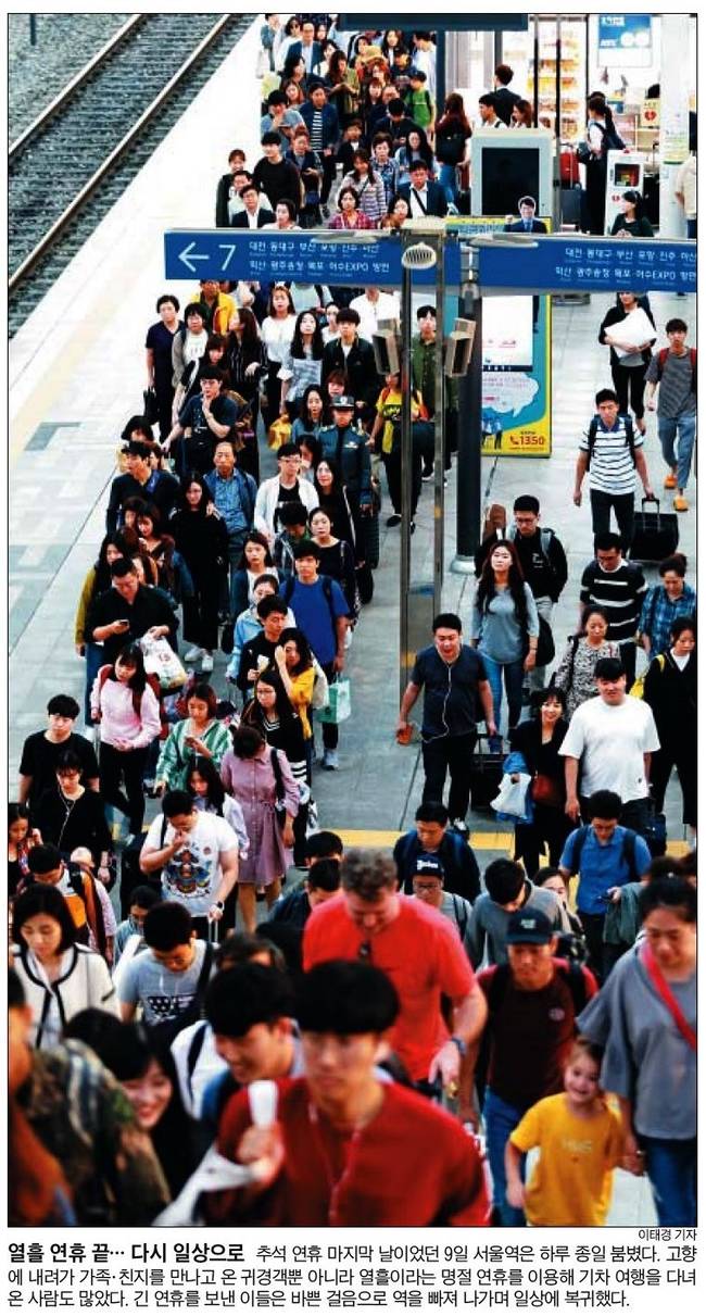 10일자 조선일보 1면 사진.
