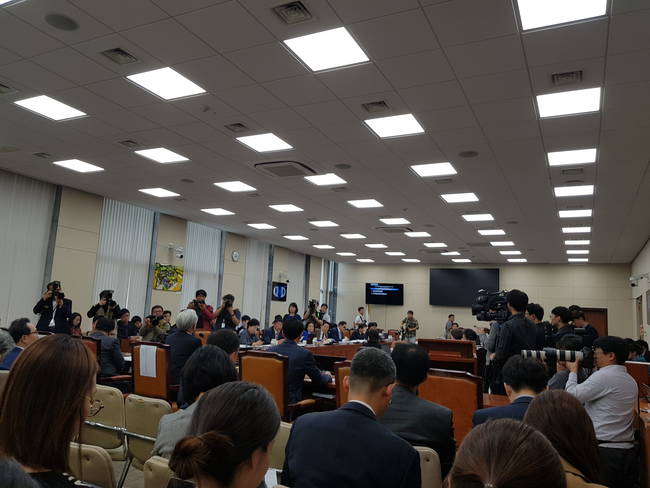 27일 열린 방문진 국정감사 현장.