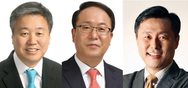 제46대 한국기자협회장 후보. 왼쪽부터 기호 1번 정규성, 기호 2번 손균근, 기호 3번 문관현.  