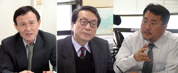 왼쪽부터 박영규 위원장, 김영호 위원, 김진수 국장.