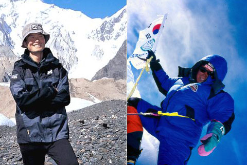 기자협회 등반대회에 참석하는 산악인 한왕용(사진왼쪽), 엄홍길씨